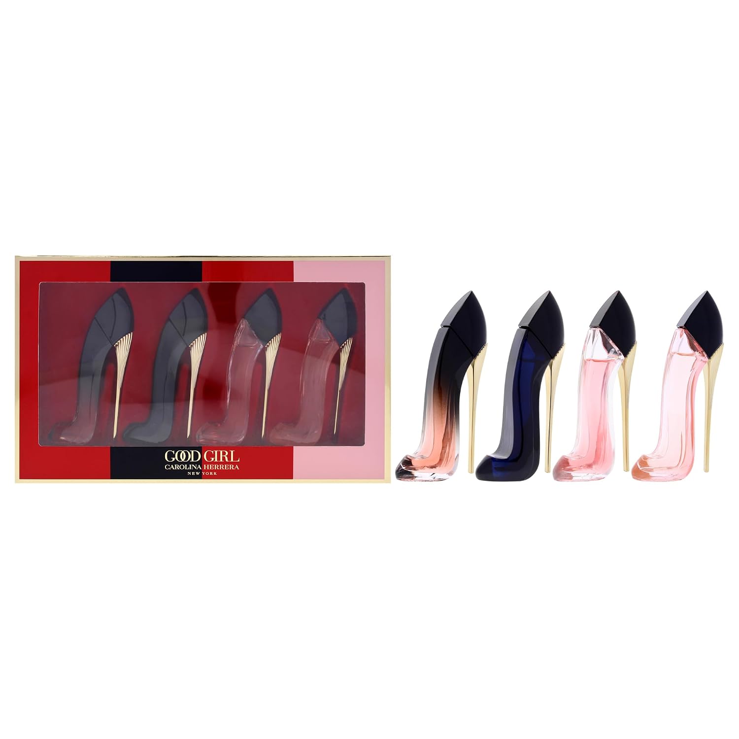 CAROLINA HERRERA 4 * 7 ML EAU DE PARFUM MINI SET: GOOD GIRL BLUSH + VERY GOOD GIRL + GOOD GIRL + VERY GOOD GIRL ELIXIR